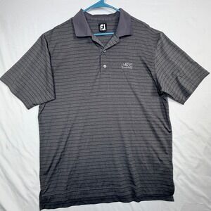 FootJoy Mens Large Grey Striped ProDry Golf Polo Shirt Michelbook Country Club